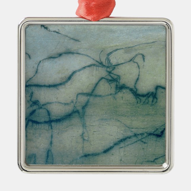 Antilope und Bison, Perigordian (Höhlenmalerei) Silbernes Ornament (Vorne)