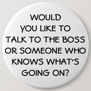 Antimanagement-lustiger Chef-Angestellter Button