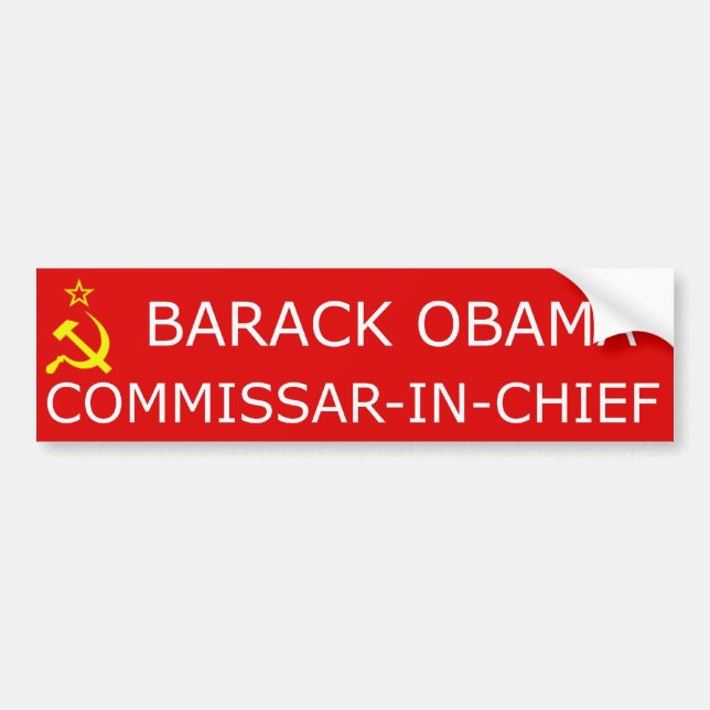 AntiObama: Commissar-in-Leiter Autoaufkleber (Vorne)
