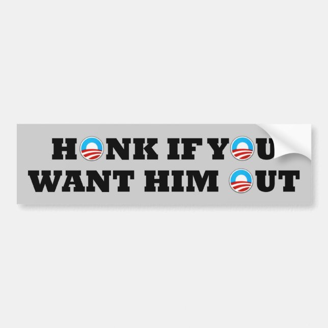 AntiObama "Honk wenn" Autoaufkleber (Vorne)