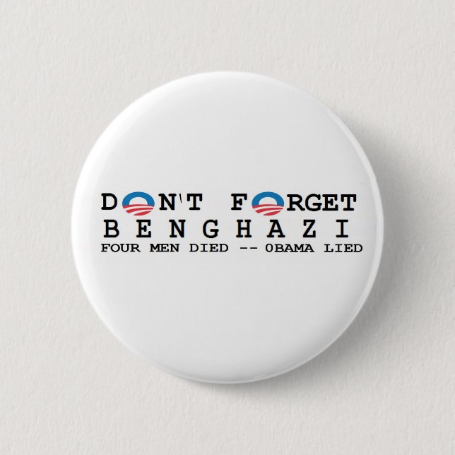 Antiobama: Nicht tun Forget/BENGHAZI. 4 STARB Button (Vorderseite)