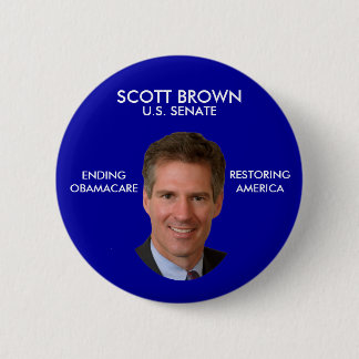 AntiObama politischer Knopf Scotts Brown Button