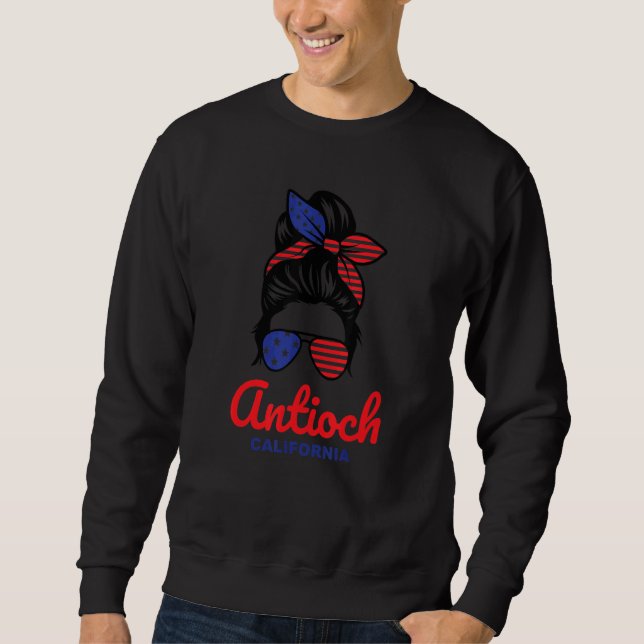 Antioch California Retro Messy Bun Sweatshirt (Vorderseite)