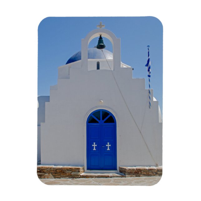 Antiparos Blaue und Weiße Kapelle Magnet (Vertikal)