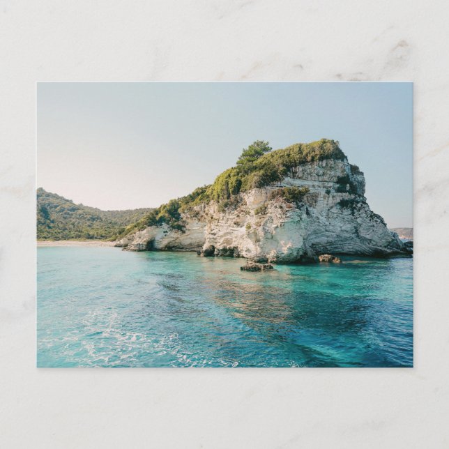 Antipaxos coast, view at Paralia Voutoumi, Greece Postkarte (Vorderseite)