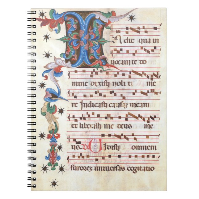 Antiphon Gregoriant Chant Mittelalterliches Manusk Notizblock (Vorderseite)