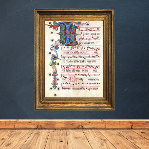 Antiphon Gregoriant Chant Mittelalterliches Manusk Poster