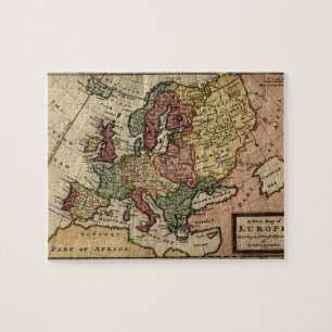 Antiquariat 1721 Karte Europas von Herman Moll Puzzle