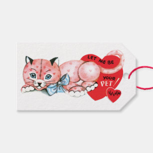 Antiquarierendes Valentinskatzenherz Geschenkanhänger