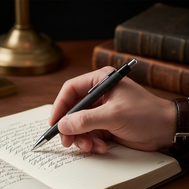 Antiquarischer Schwarzer Obsidian Kugelschreiber (Von Creator hochgeladen)