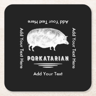 Antiquarischer Schweinespeckliebhaber Porkatarian Rechteckiger Pappuntersetzer