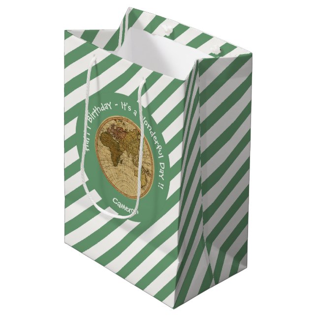 Antique 1786 Eastern Hemisphäre Karte Themenpartei Mittlere Geschenktüte (Vorderseite Schrägansicht)