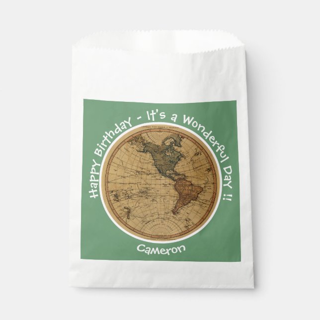 Antique 1786 Western Hemisphäre Karte Themenpartei Geschenktütchen (Vorderseite)