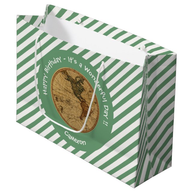 Antique 1786 Western Hemisphäre Karte Themenpartei Große Geschenktüte (Vorderseite Schrägansicht)