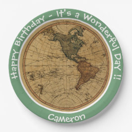 Antique 1786 Western Hemisphäre Karte Themenpartei Pappteller