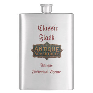 Antique Adventures Typografy Art Zeitlos - Flachmann