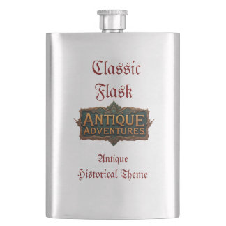 Antique Adventures Typografy Art Zeitlos - Flachmann
