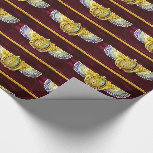 ANTIQUE ÄGYPTISCHE WINGED SCARAB/CORNUCOPIA JEWEL GESCHENKPAPIER (Ecke)