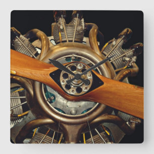 Antique Aircraft Quadratische Wanduhr