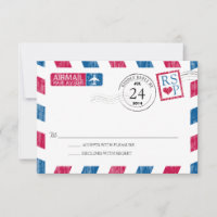 Antique Airmail Wedding RSVP