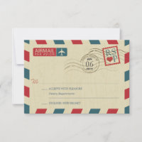 Antique Airmail Wedding RSVP