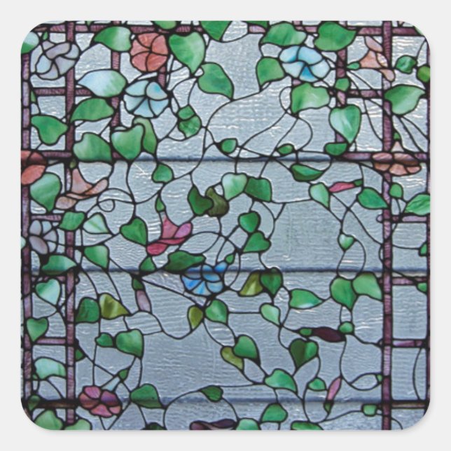 ANTIQUE AMERIKANISCHES GLAS - MORGENDER GLORREKTOR QUADRATISCHER AUFKLEBER (Vorderseite)