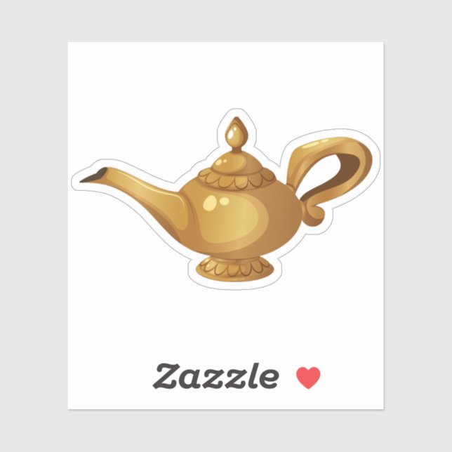 Antique Arabian Qindil Magic Lamp Sticker - Golden (Blatt)