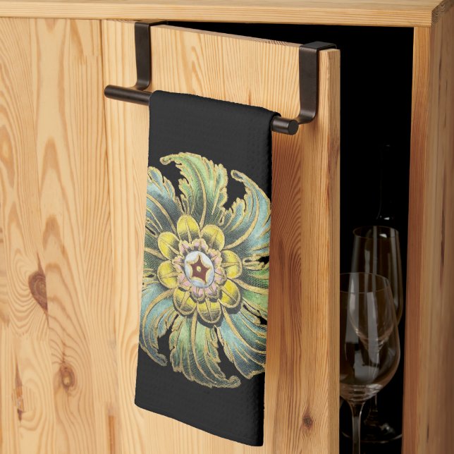 Antique Architectural Rosette Nr. 1 Geschirrtuch (Drittel gefaltet)