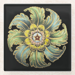 Antique Architectural Rosette Nr. 1 Glasuntersetzer