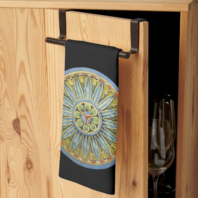 Antique Architectural Rosette Nr. 2 Geschirrtuch (Drittel gefaltet)