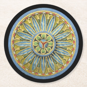 Antique Architectural Rosette Nr. 2 Runder Pappuntersetzer