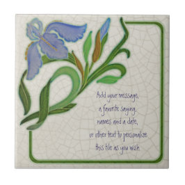 Antique Art Nouveau Iris Repro Tile zum Personalis Fliese