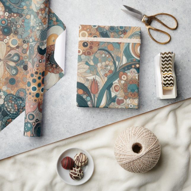 Antique Art Nouveau Style Feine Malerei Geschenkpapier (Kunsthandwerk)