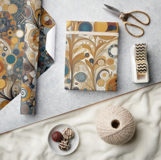 Antique Art Nouveau Style Feine Malerei Geschenkpapier (Kunsthandwerk)