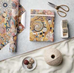 Antique Art Nouveau Style Feine Malerei Geschenkpapier