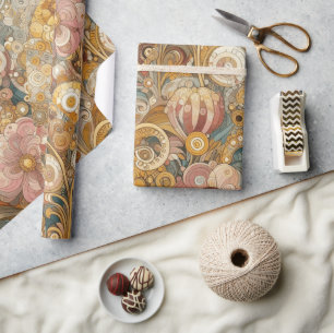 Antique Art Nouveau Style Feine Malerei Geschenkpapier