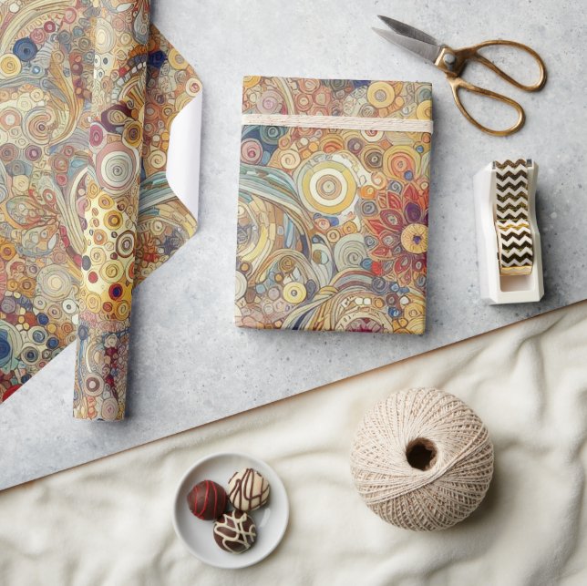 Antique Art Nouveau Style Feine Malerei Geschenkpapier (Kunsthandwerk)