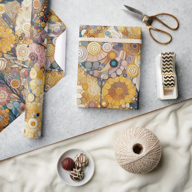 Antique Art Nouveau Style Feine Malerei Geschenkpapier (Kunsthandwerk)