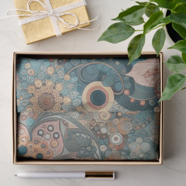 Antique Art Nouveau Style Feine Malerei Seidenpapier (Geschenk)