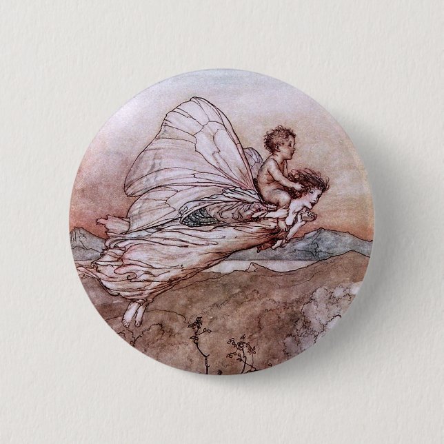 Antique Arthur Rackham Fairy Illustration Button (Vorderseite)
