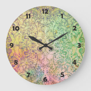 Antique ARTs Ornament Pattern für Ihr Design Große Wanduhr
