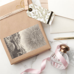 Antique Astronomie Himmel mit Sonne von Allain Mal Rechteckiger Aufkleber