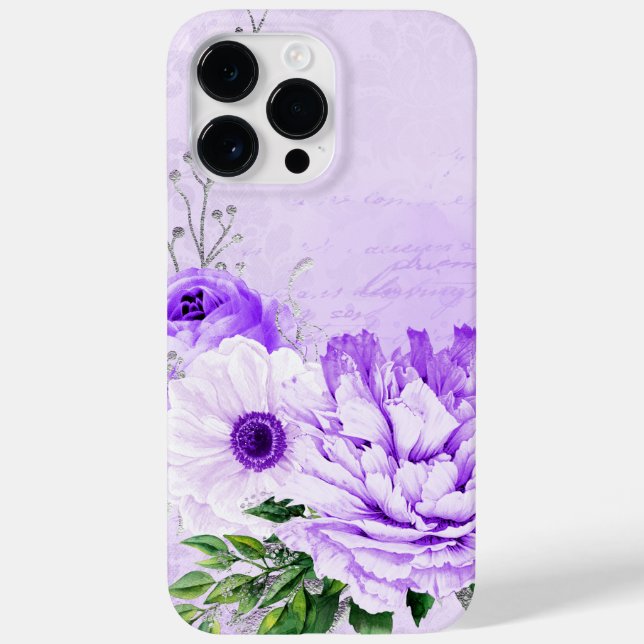 ANTIQUE AUSSICHTSKRIPT UND BLUME Case-Mate iPhone HÜLLE (Rückseite)