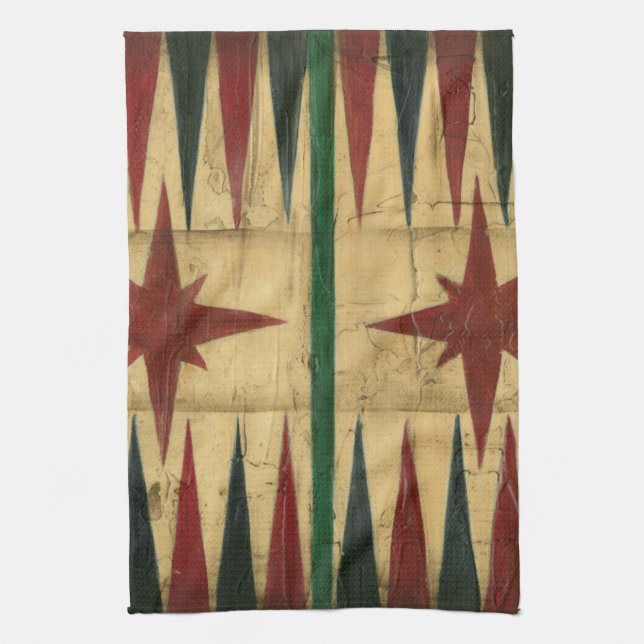 Antique Backgammon Game Board von Ethan Harper Geschirrtuch (Vertikal)