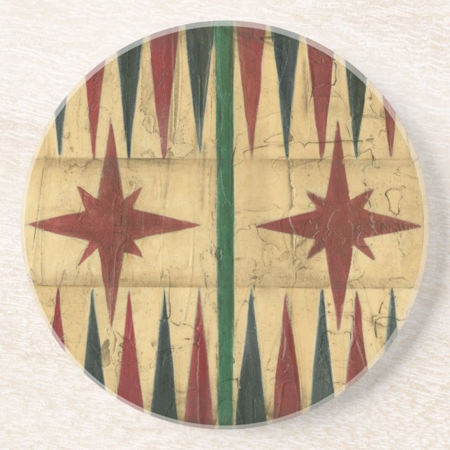 Antique Backgammon Game Board von Ethan Harper Getränkeuntersetzer (Vorne)