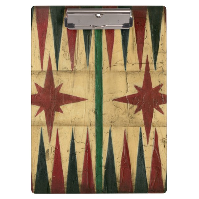 Antique Backgammon Game Board von Ethan Harper Klemmbrett (Vorderseite)