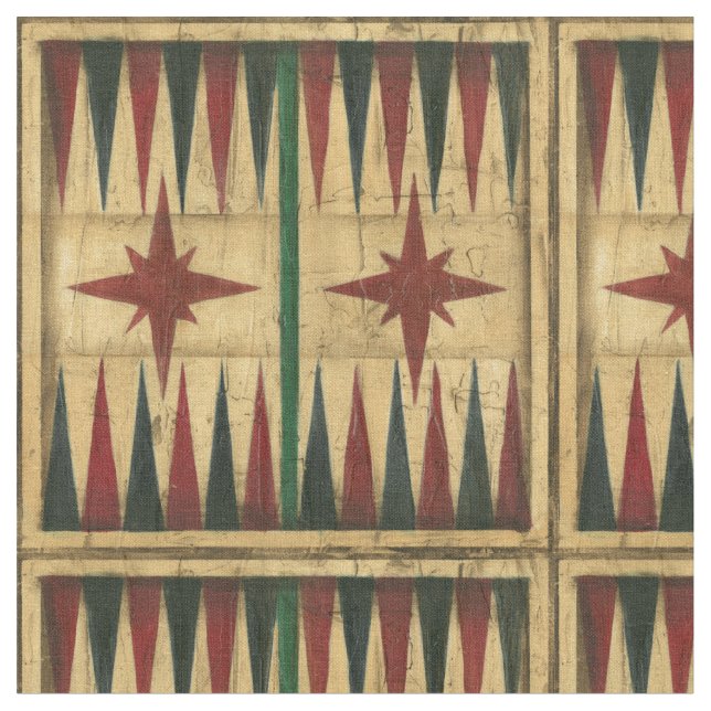 Antique Backgammon Game Board von Ethan Harper Stoff (Nahaufnahme)