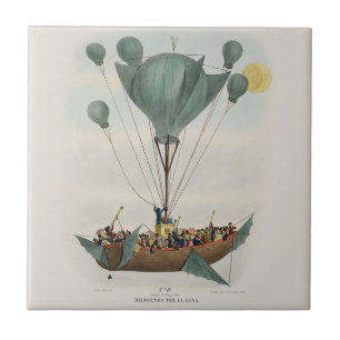 Antique Balloon Air Ship Artwork Fliese