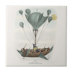 Antique Balloon Air Ship Artwork Fliese