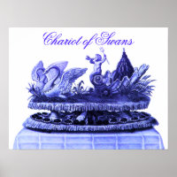 ANTIQUE BLAUE CHARIOT VON SCHWANKEN UND KUPFKAKEN